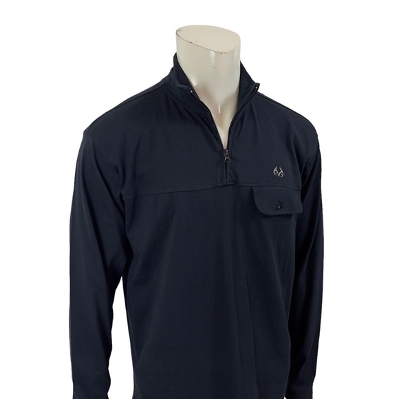 REALTREE® by STAGHORN 1/4 Zip Pullover Black Pocket Mens L - Picture 12 of 16